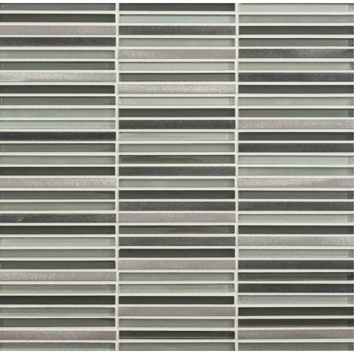 Majestic Recycled Glass and Metal Stack Mosaic