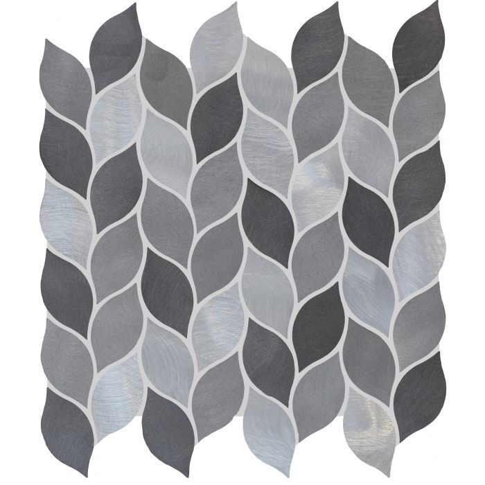Leaf Aluminium Mosaic Grey Silver Mix