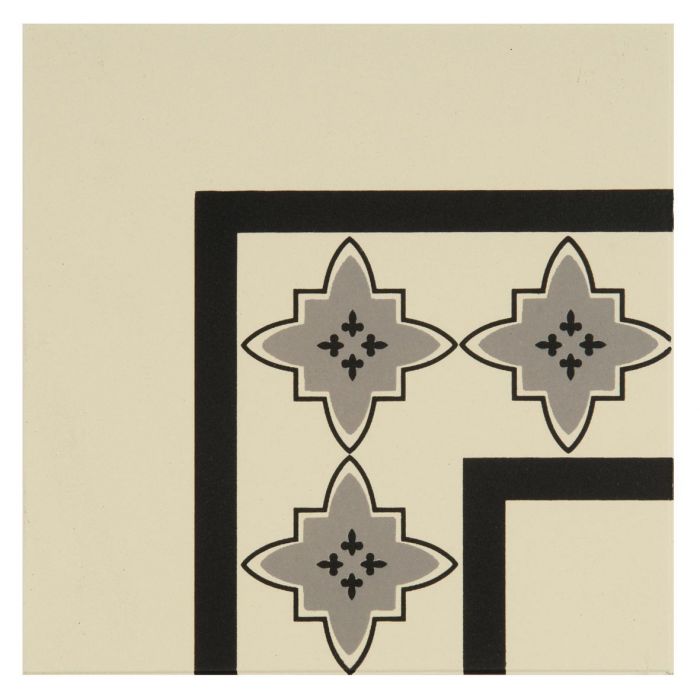 Marrakech Corner Light Grey and Black on White