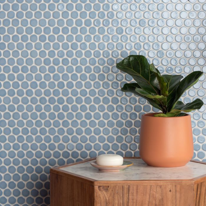 Mini Light Blue Penny Round