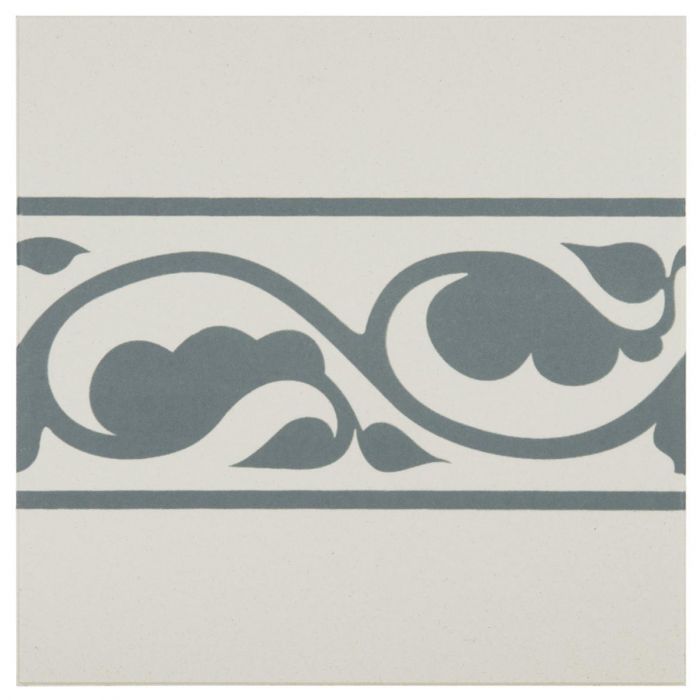 Moroccan Border Denim on Dover White