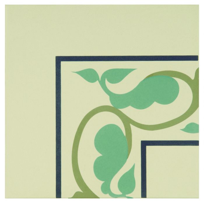 Moroccan External Corner Dublin, Dark Blue and Dark Jade on White