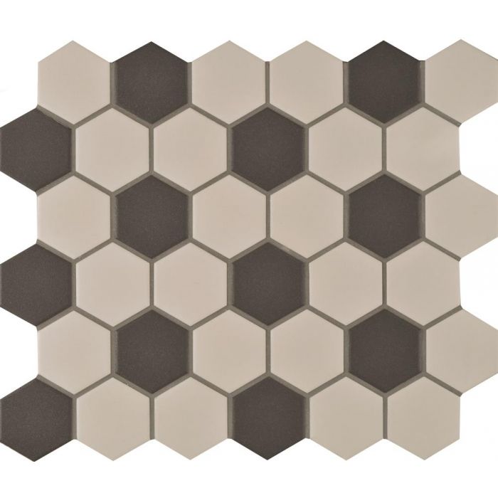 Porcelain Hexagon White & Black