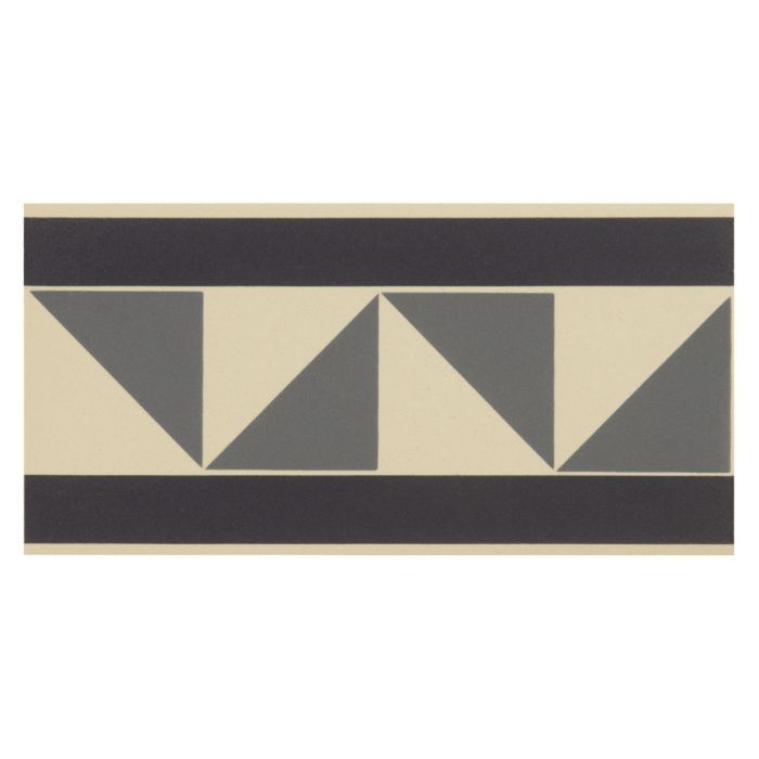 Pyrenees Border Light Blue and Dark Blue on Dover White