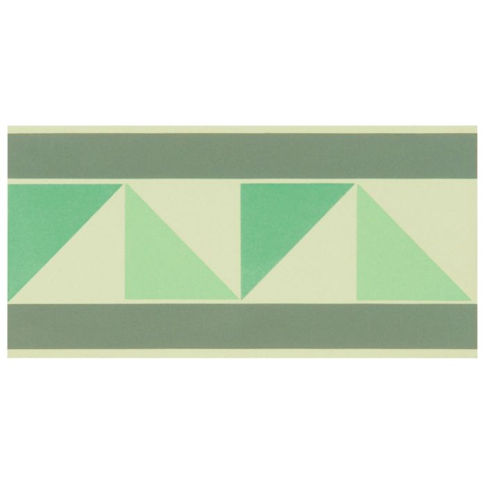 Pyrenees Border Light Grey, Light Jade and Dark Jade on White