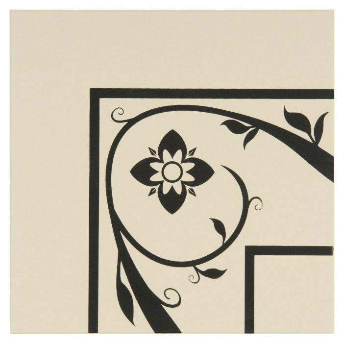 Saxon Corner Black on White