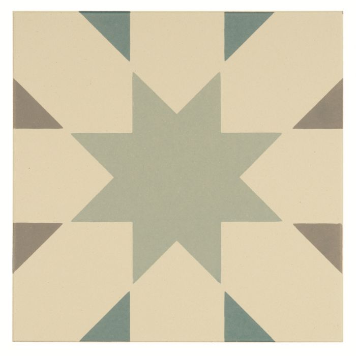 Seville Light Grey, Light Jade and Dark Jade on White