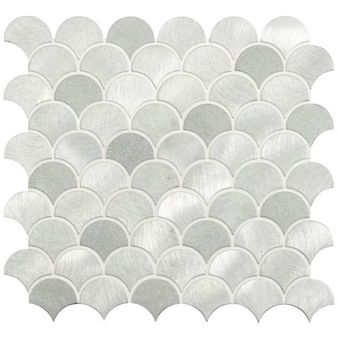 Surtur Silver Brushed Scale Aluminium Mosaic