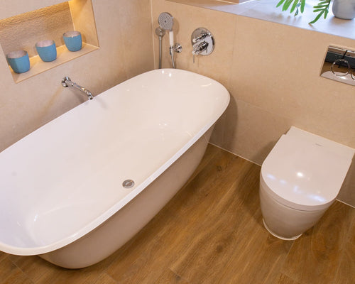 Remy Cognac, Aesthetica Ivory and Rigato - Family Bathroom, Cotswolds