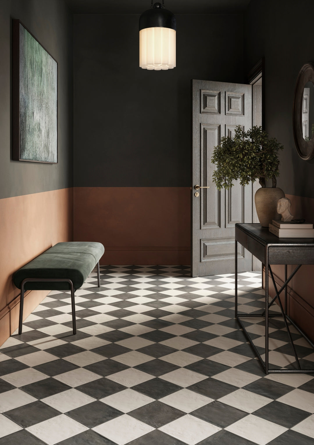 Chequerboard Hallway Tiles - By European Heritage