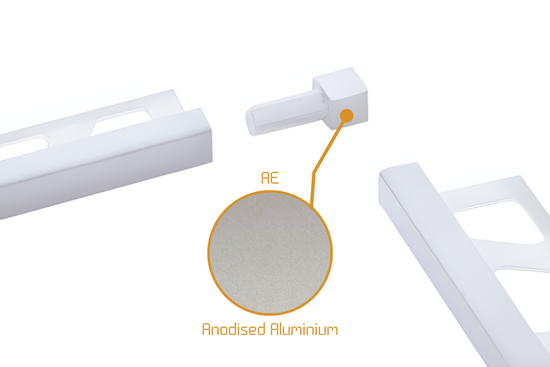 Schluter Quadec Q - Solid Internal/External Corner Anodised Aluminium