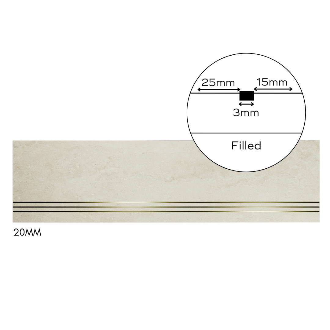 Bespoke Tile Step Fabrication - Mitre & Glued "Reinforced Mitre" Profile (over 70mm lip height)