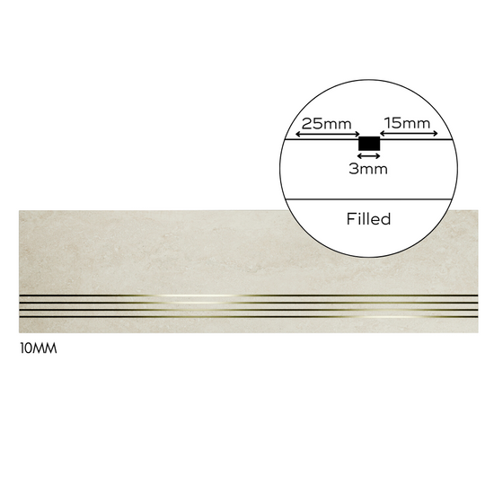 Bespoke Tile Step Fabrication - Mitre & Glued "Reinforced Mitre" Profile (max 70mm lip height)
