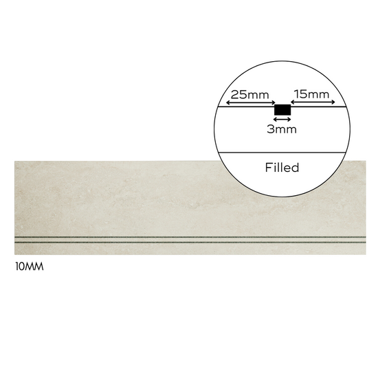 Bespoke Tile Step Fabrication - Mitre & Glued "Reinforced Mitre" Profile (max 70mm lip height)
