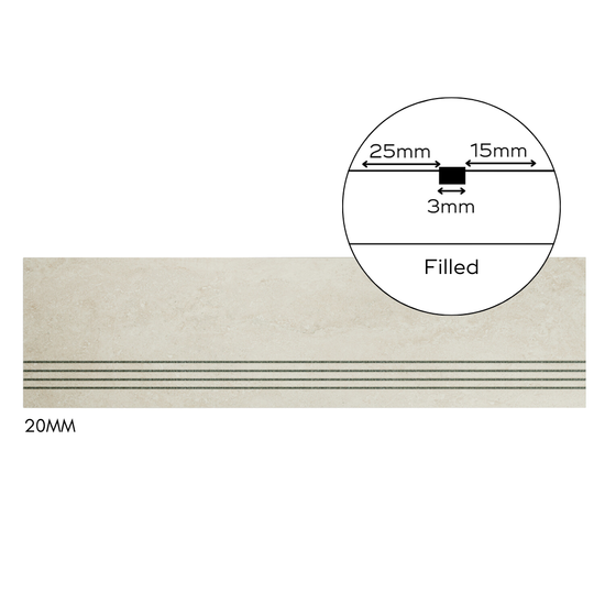Bespoke Tile Step Fabrication - Mitre & Glued "Reinforced Mitre" Profile (over 70mm lip height)