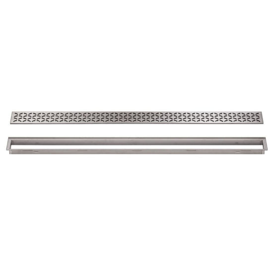 Schluter Kerdi-Line IF-E Floral Design Brushed Stainless Steel Drain and Grate