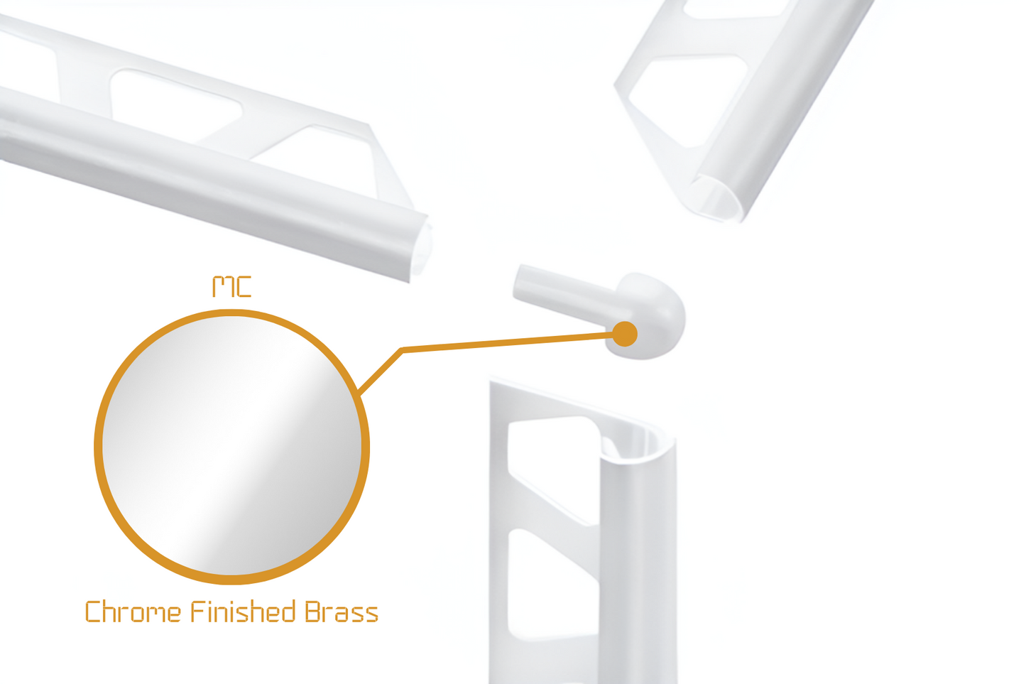 Schluter Rondec RO - External Corner Chrome Finished Brass