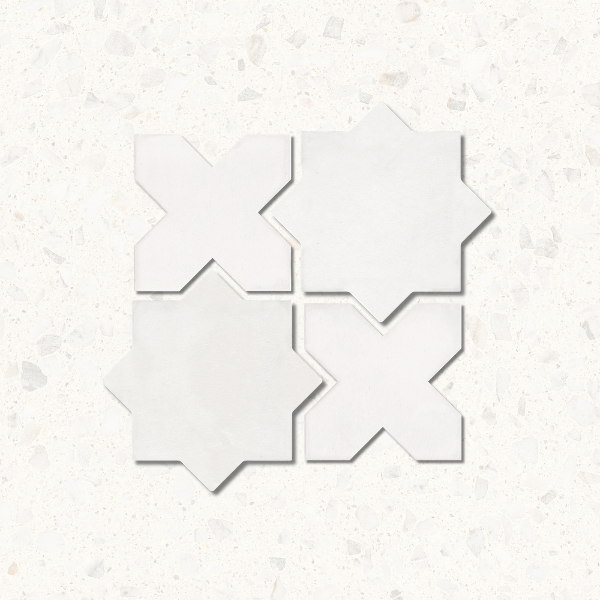 Alhambra White Cross and Star Matt