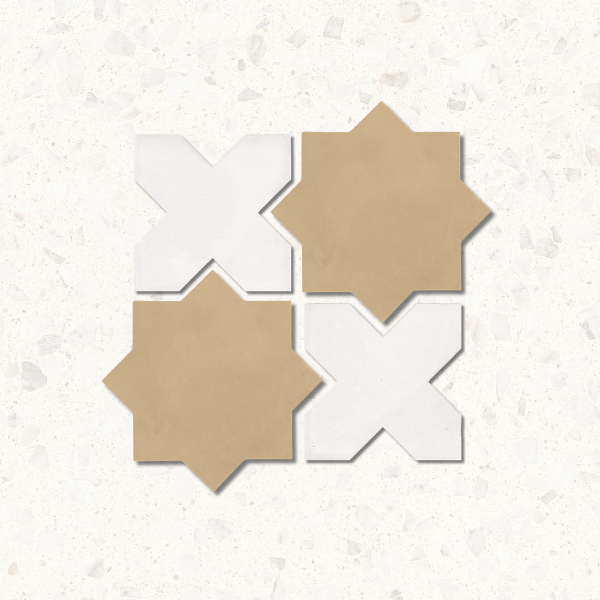 Alhambra White and Rosato Mix Cross and Star Matt