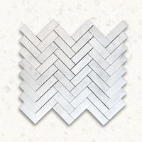 Alpi Carrara Marble Honed Herringbone Mosaic