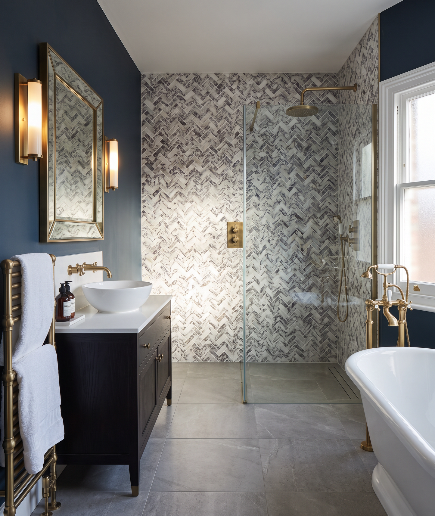 Calacatta Viola Marble Honed Herringbone Mosaic