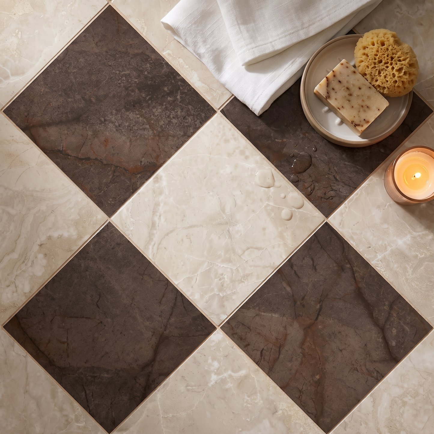 Capri Chocolate Brushed Square Porcelain
