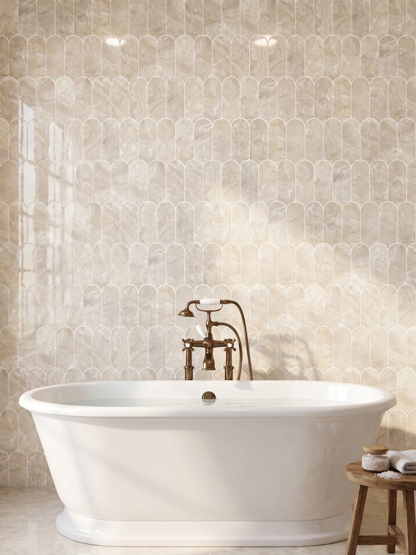Capri Earth Feather Glossy Ceramic