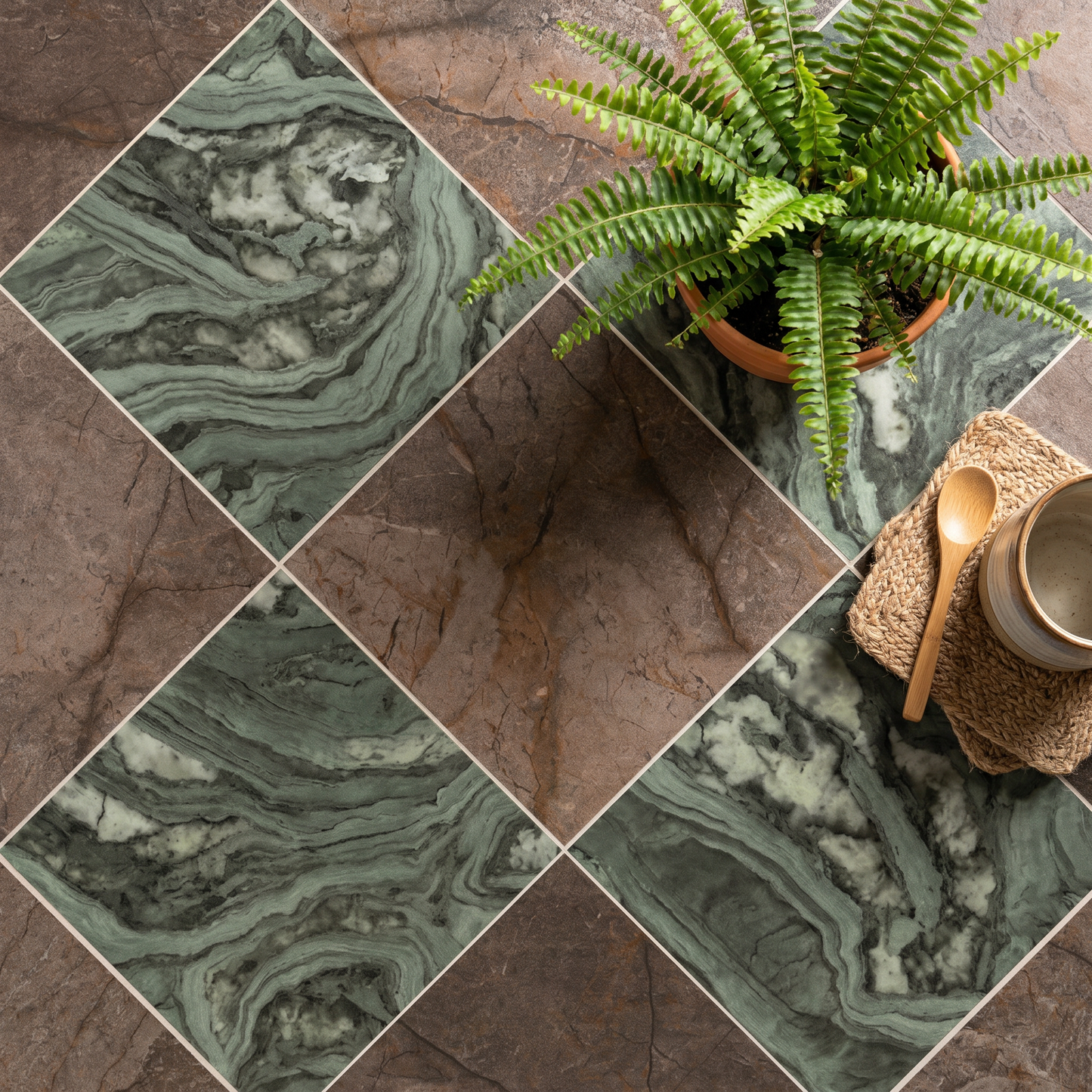 Capri Chocolate Brushed Square Porcelain