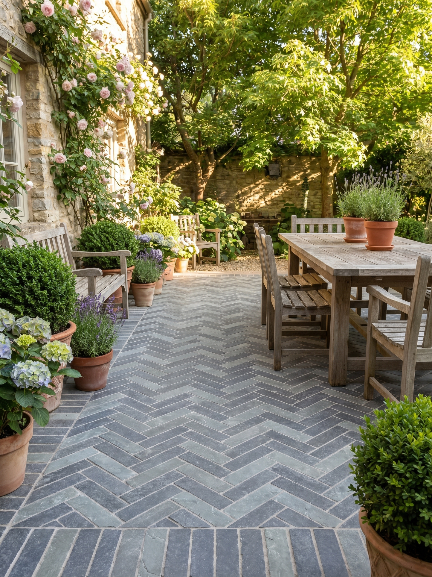 Elkstone Grey Tumbled Herringbone
