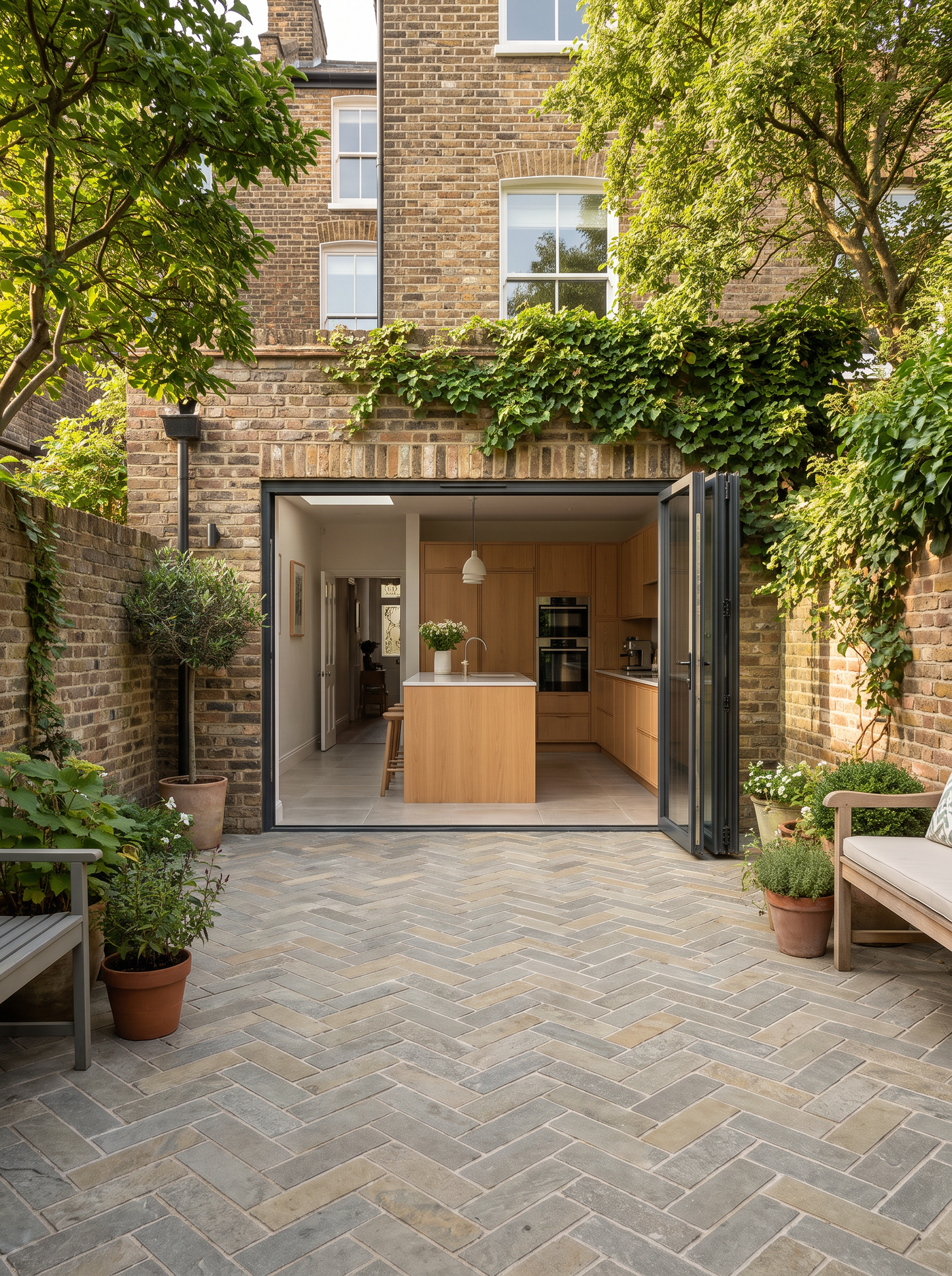 Elkstone Yellow Tumbled Herringbone