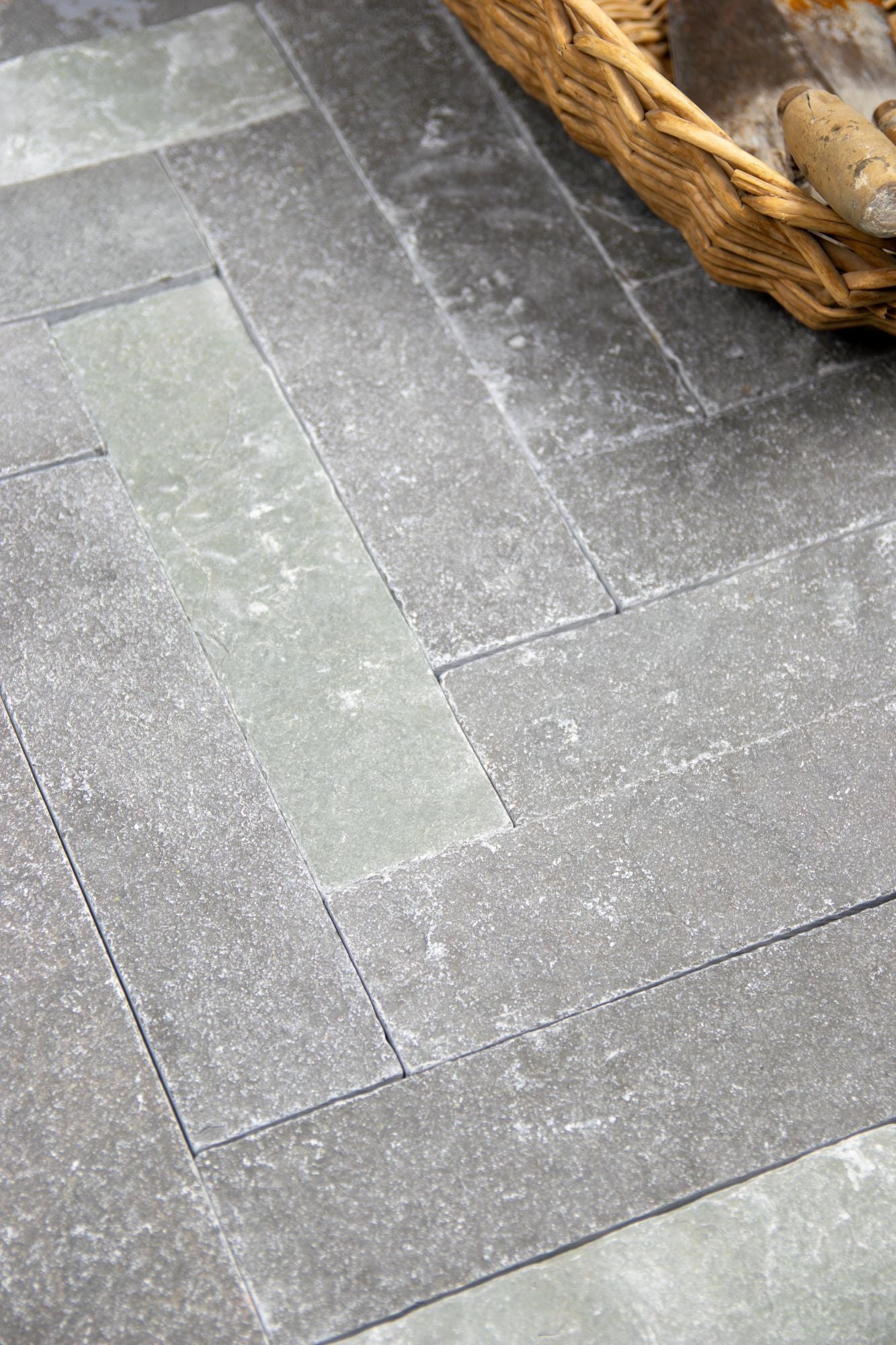 Elkstone Grey Tumbled Herringbone