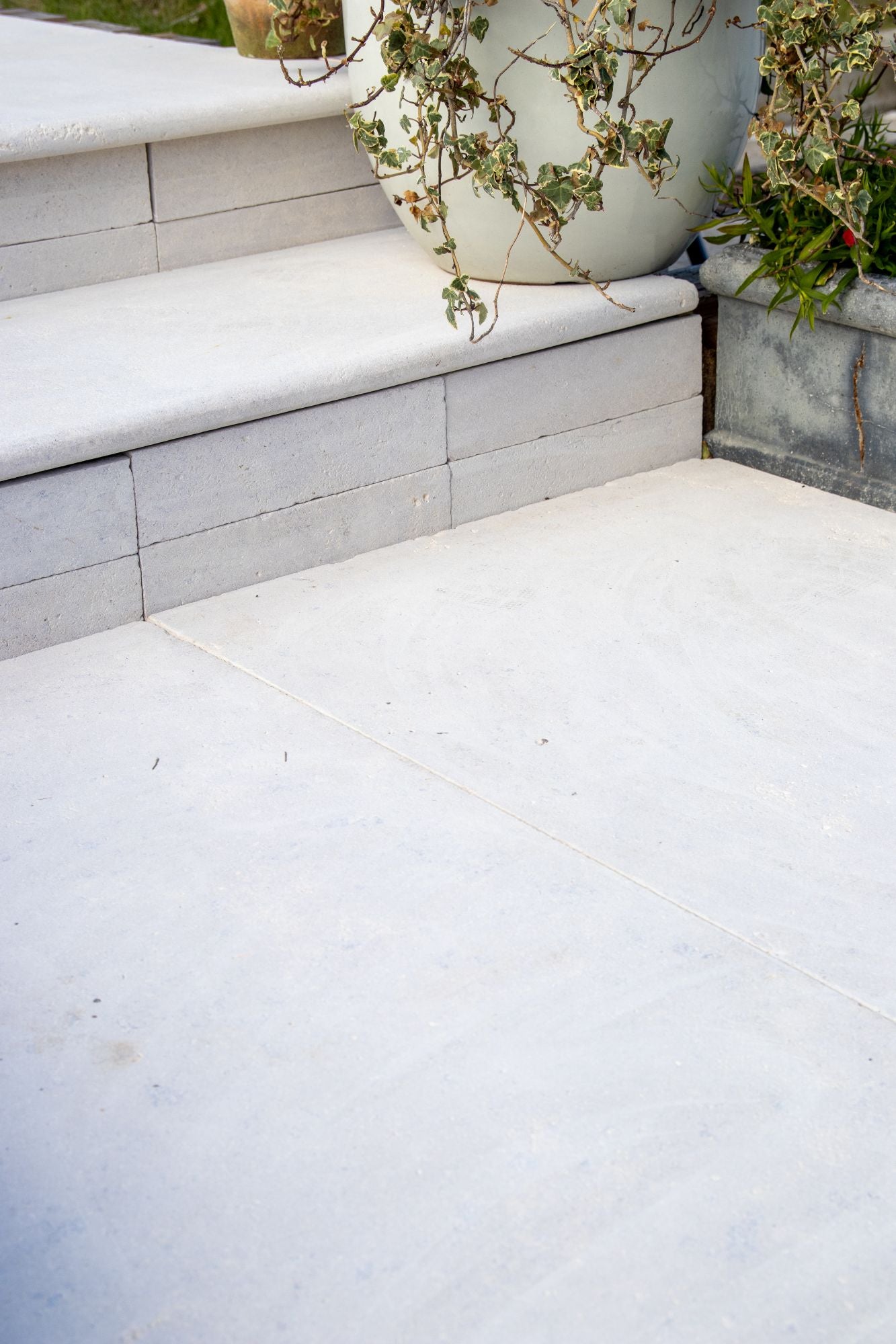 Selborne Limestone Bullnose Step Weathered Finish with Rain Drip