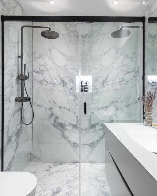 Elementa Arabescato Bookmatched Polished Slab