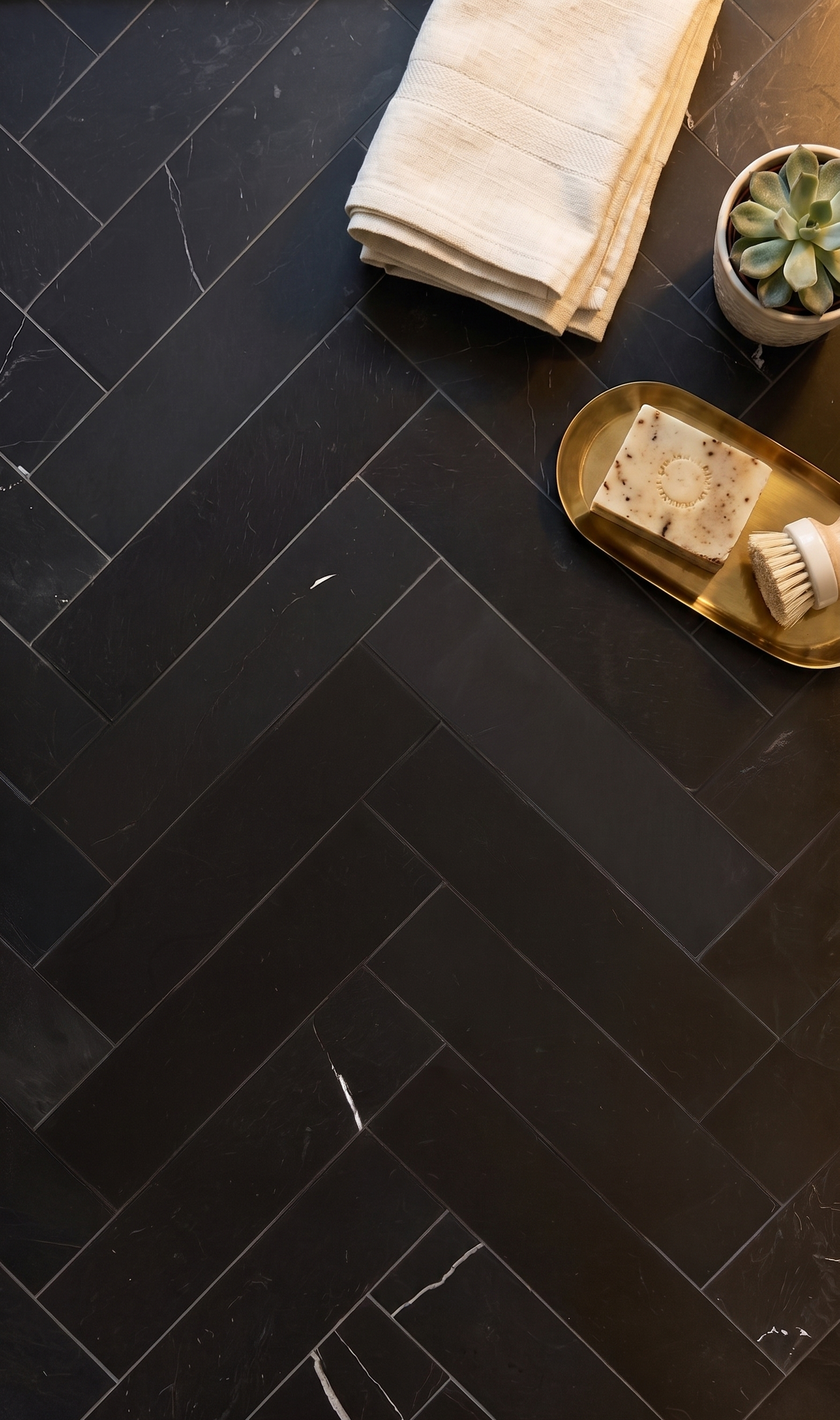 Nero Marquina Marble Honed Brick