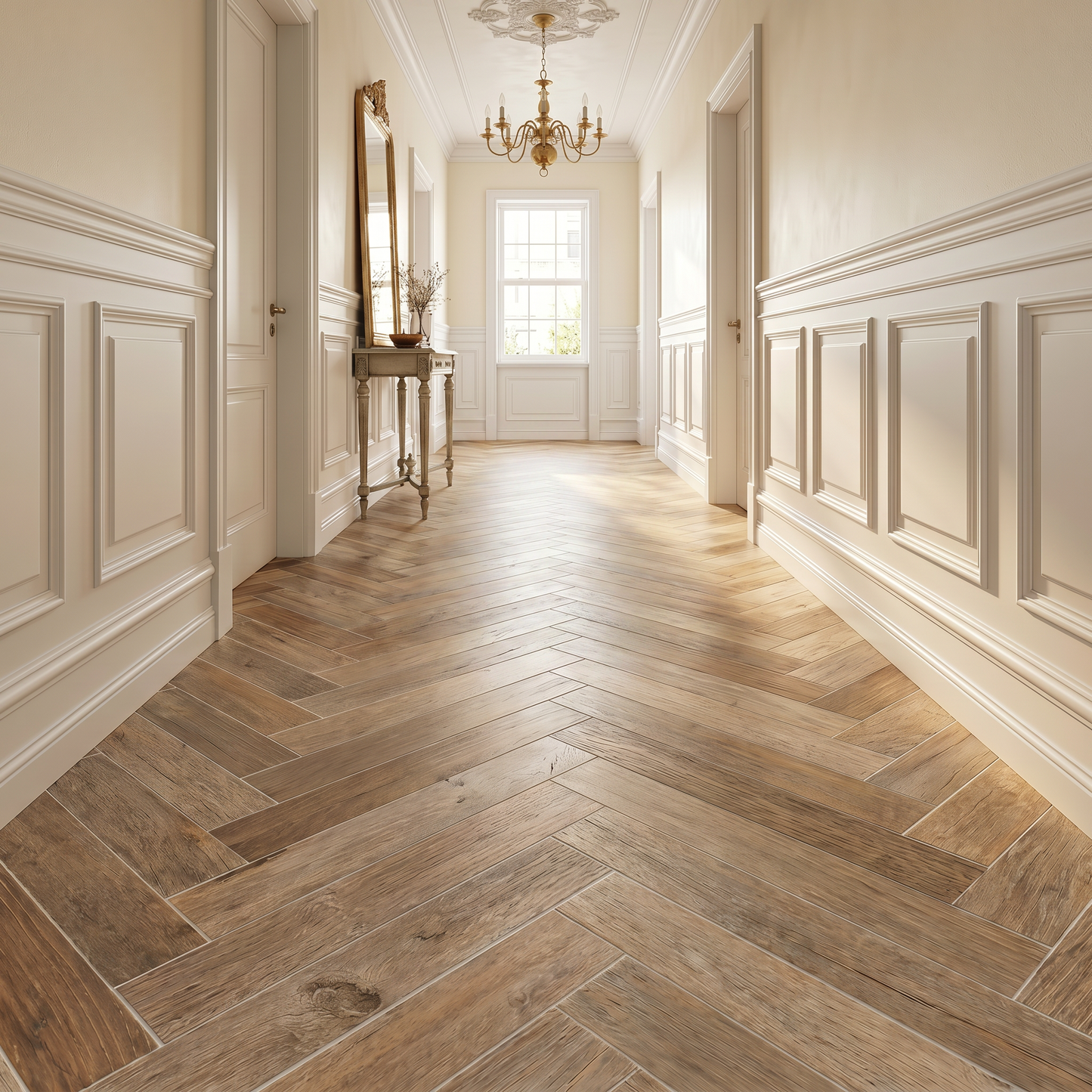 Ostuni Wood Walnut Herringbone