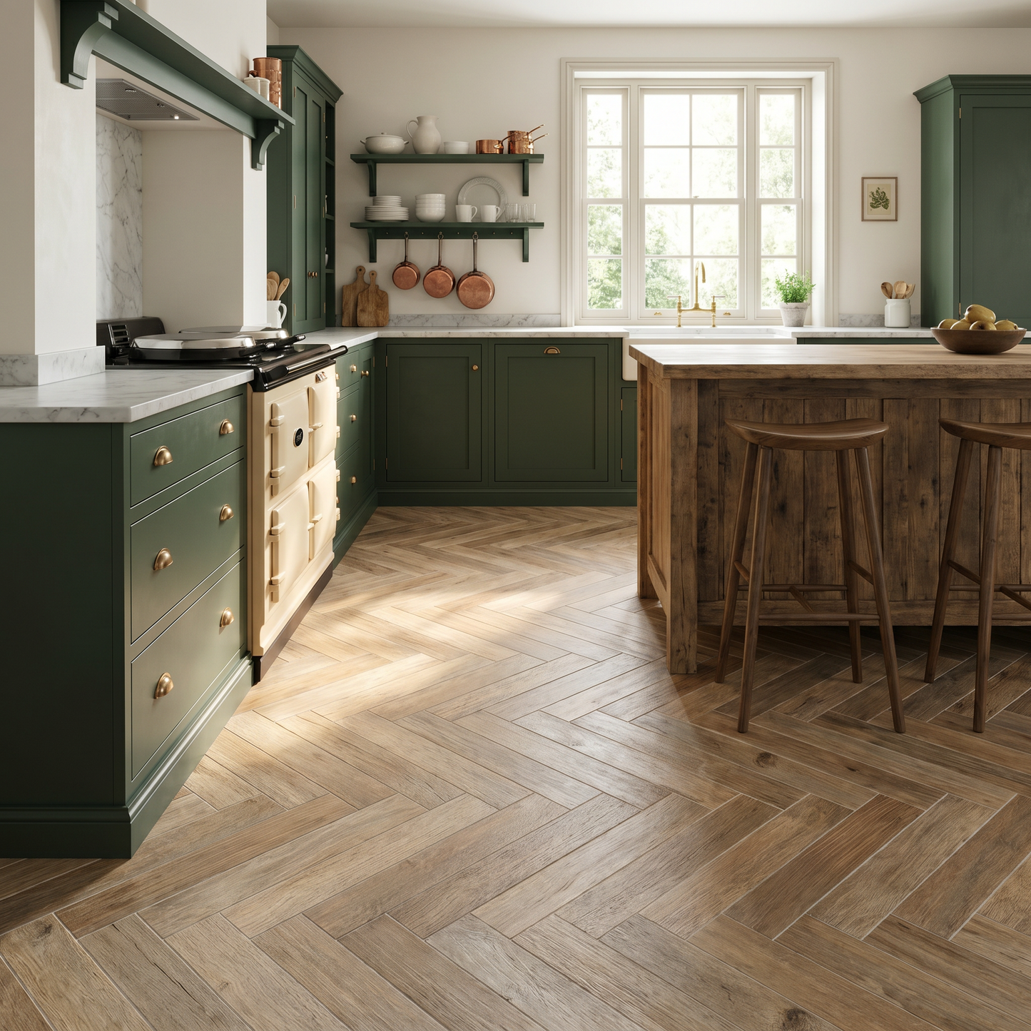 Ostuni Wood Walnut Herringbone