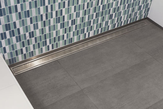 Kerdi-Line A Solid Design 30MM Frame Brushed V4A Stainless Steel Drain and Grate