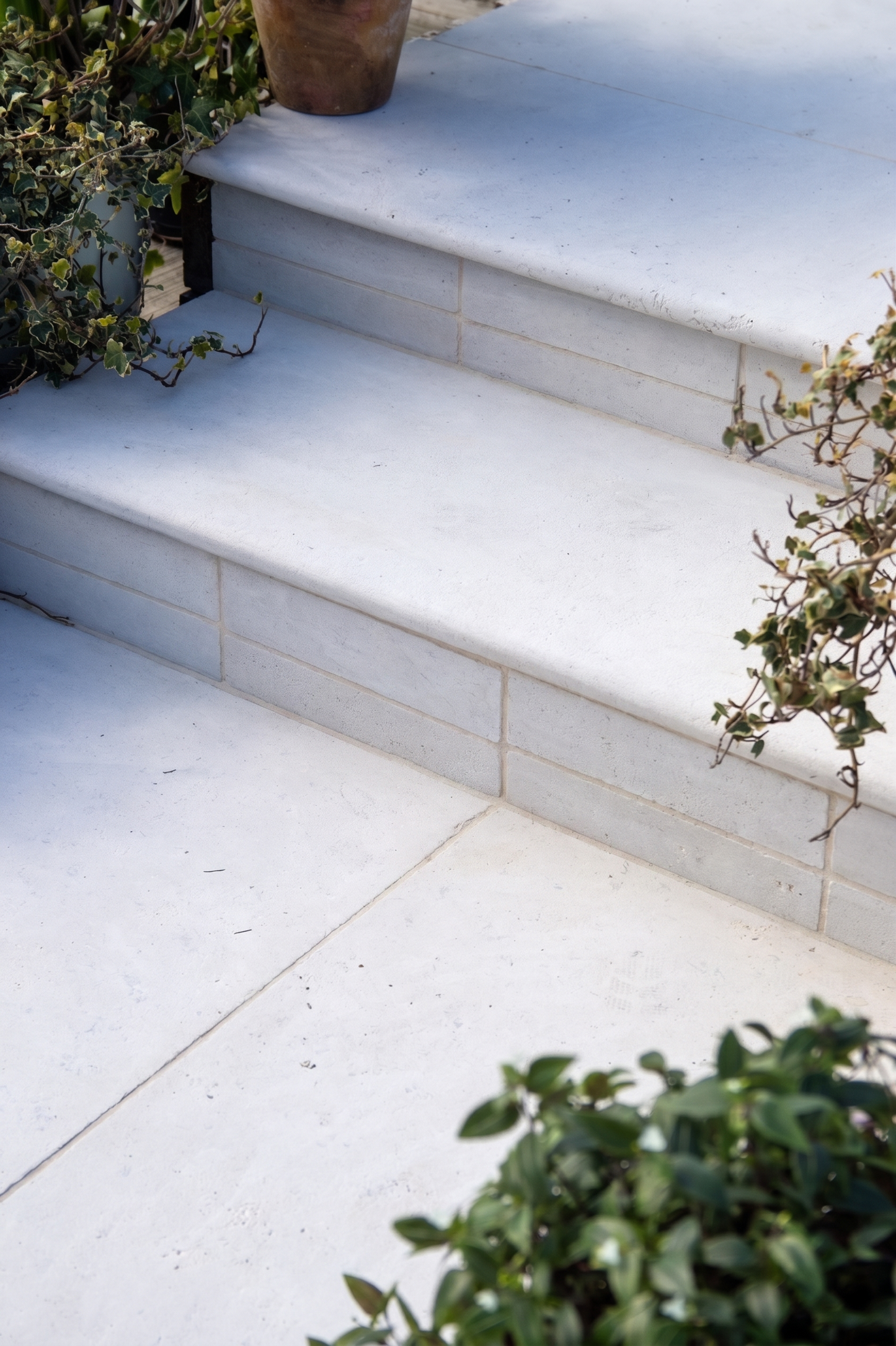 Selborne Limestone Bullnose Step Weathered Finish with Rain Drip