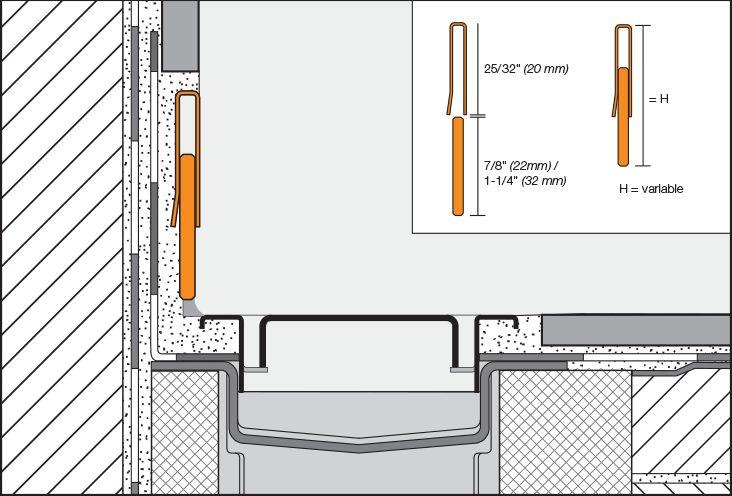 Shower Profile R - EB - Brushed Stainless Steel
