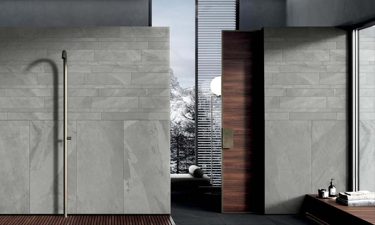 Kuro Grey Herringbone Metro Tile