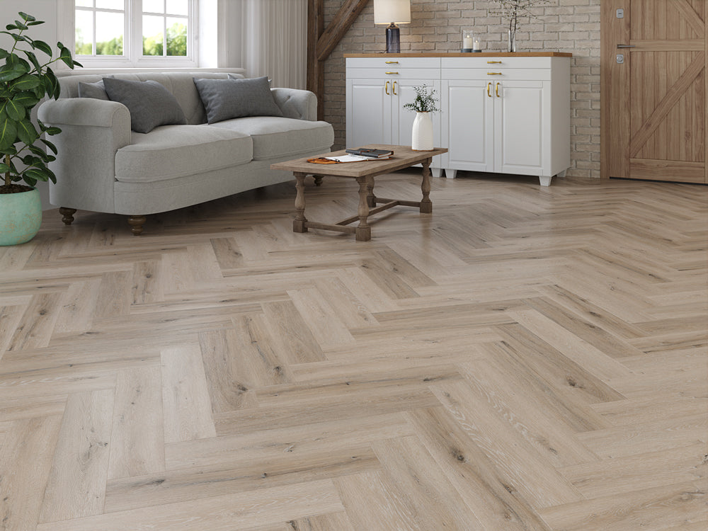 Kendal Whitewashed Grey Oak Herringbone 5/0.5mm Click SPC