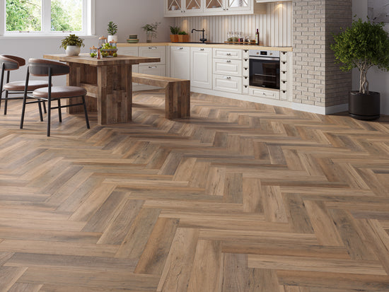 Benmore Golden Brown Oak Herringbone 6.5/0.5mm Click SPC