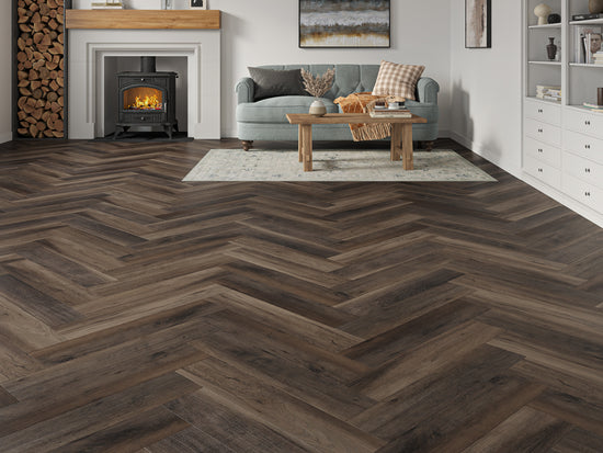 Benmore Brown Black Oak Herringbone 6.5/0.5mm Click SPC