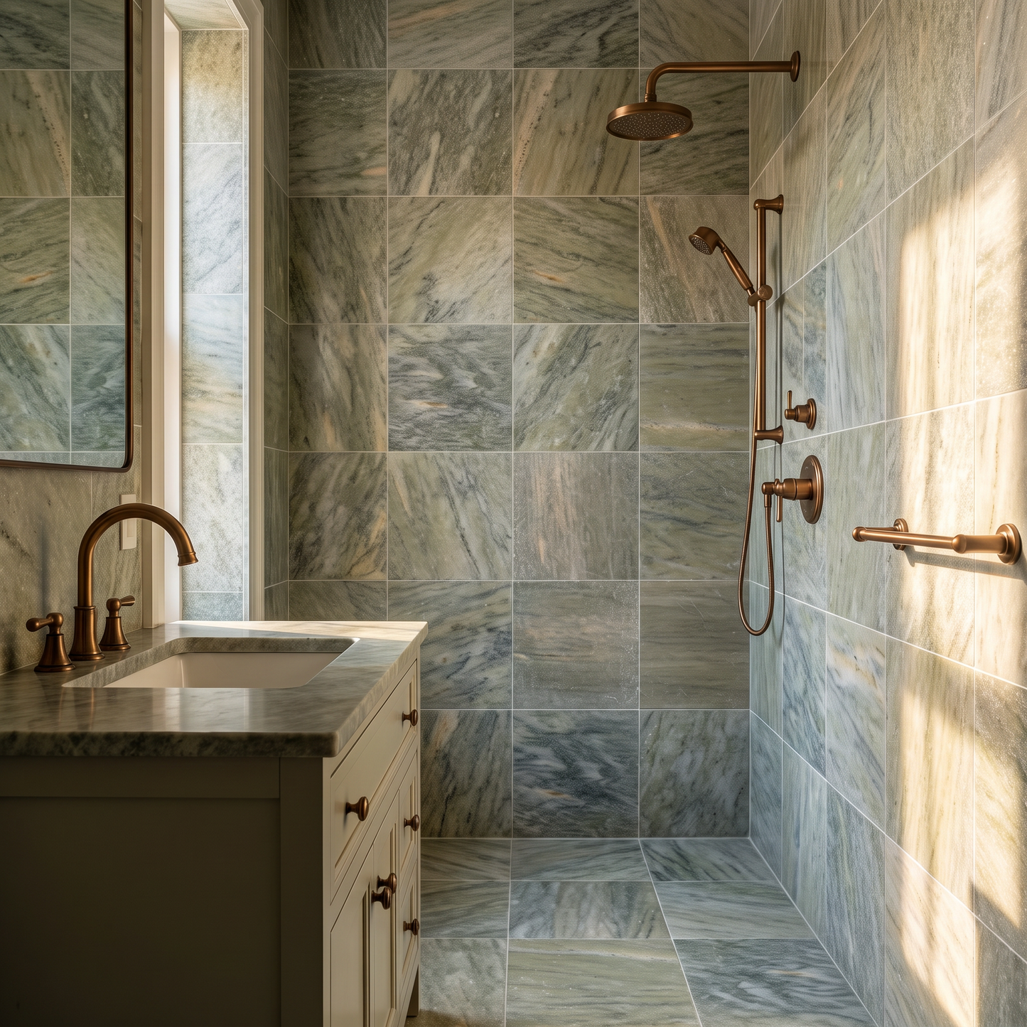 Verde Sage Marble Tumbled Square