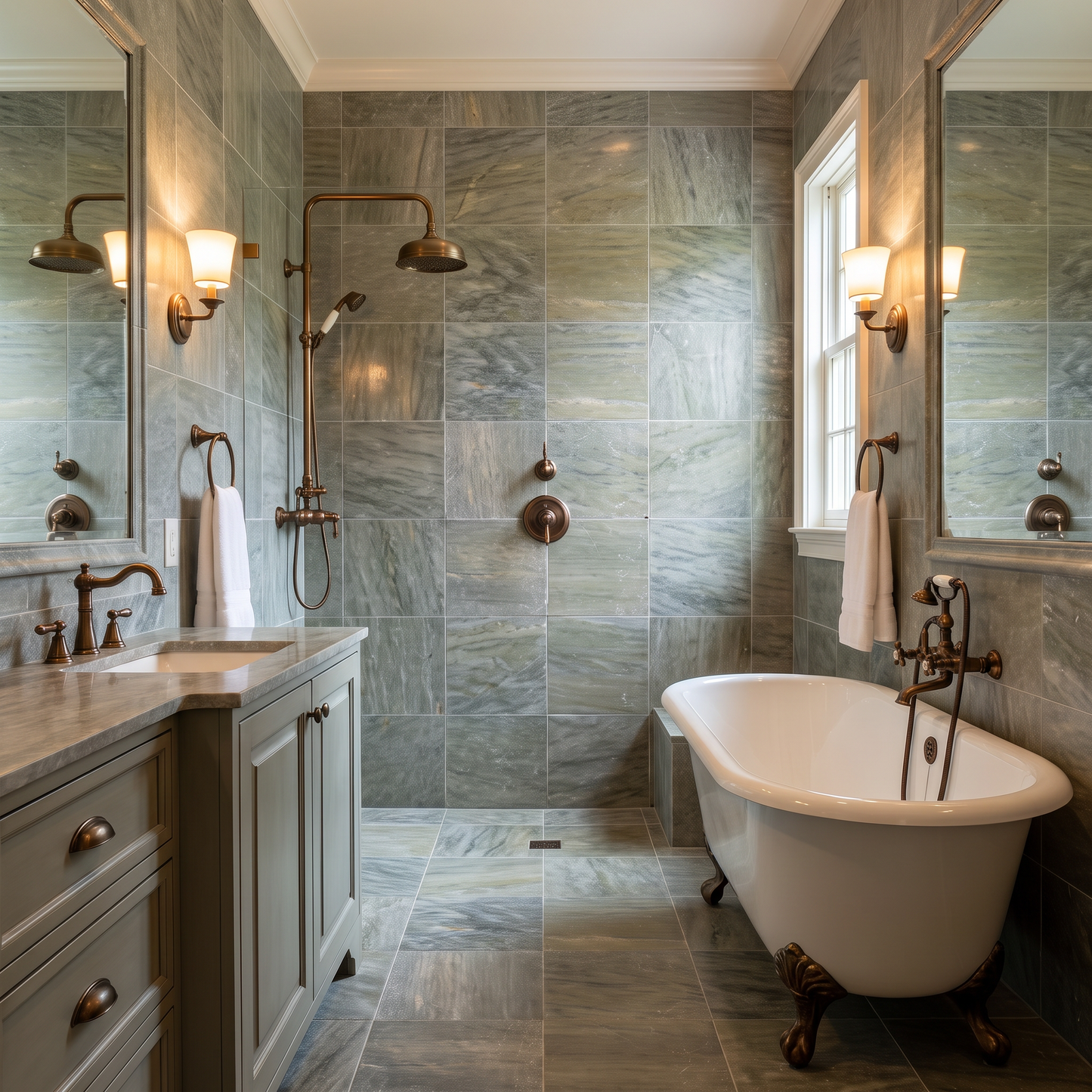 Verde Sage Marble Tumbled Square