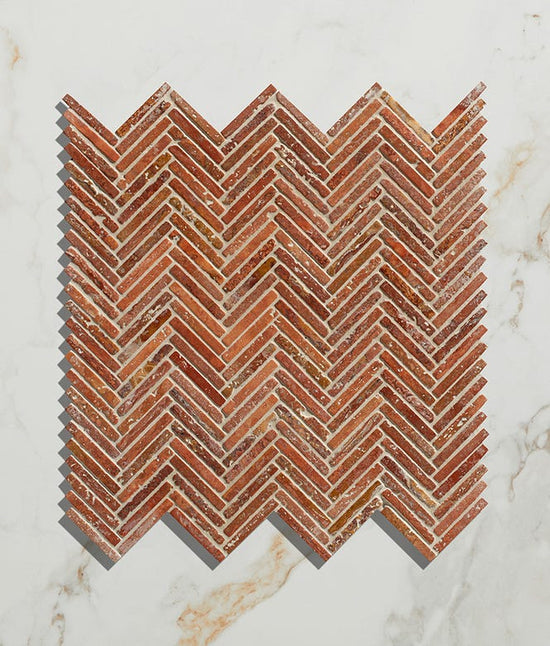 Athens Rosso Travertine Tumbled Finish