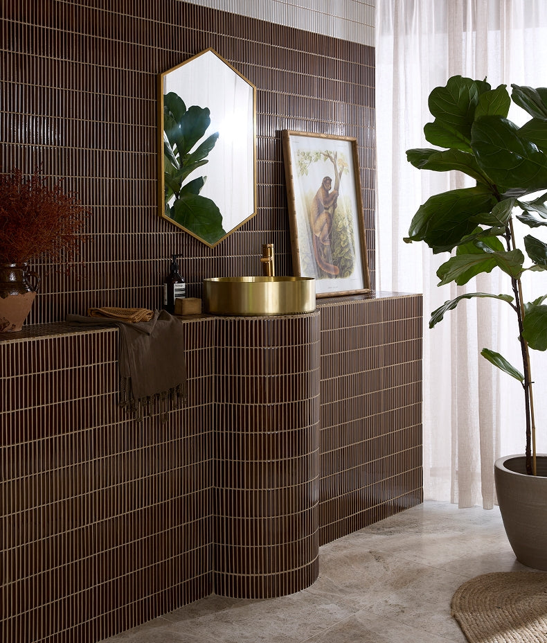 bamboo-porcelain-mosaic-caramel-gloss-finish