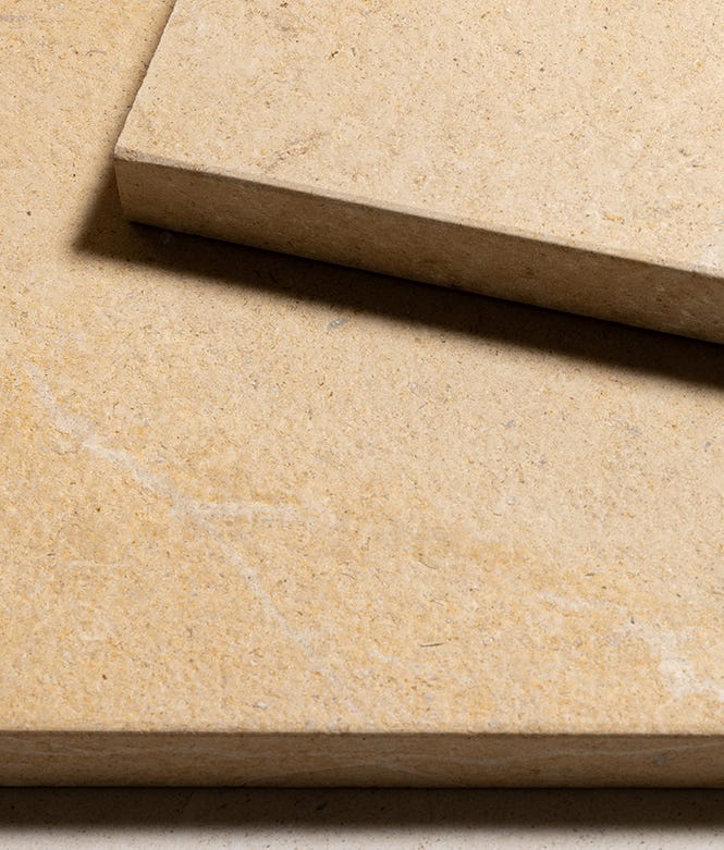 Neranjo Limestone Double Pencil Coping Acid Etched Finish
