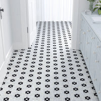 Carrara St Laurent Honed Mosaic Hexagon Flower