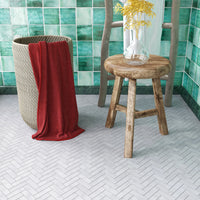 Carrara White Honed Marble Mosaic Herringbone